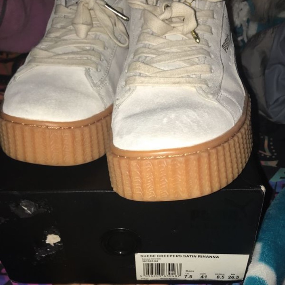 Beige/Cream Rihanna Suede x Fenty Puma Creepers - Picture 2 of 3
